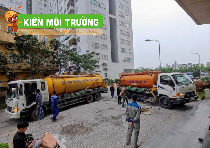 Quy trình hút bể phốt trọn gói Trần Duy Hưng - Hà Nội tại Kiến Môi Trường thật chuyên nghiệp
