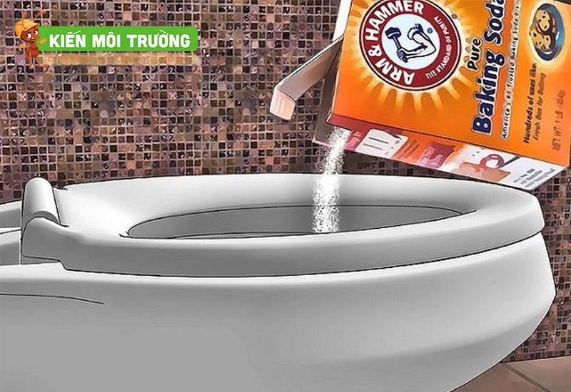 cách thông tắc bồn cầu bằng baking soda